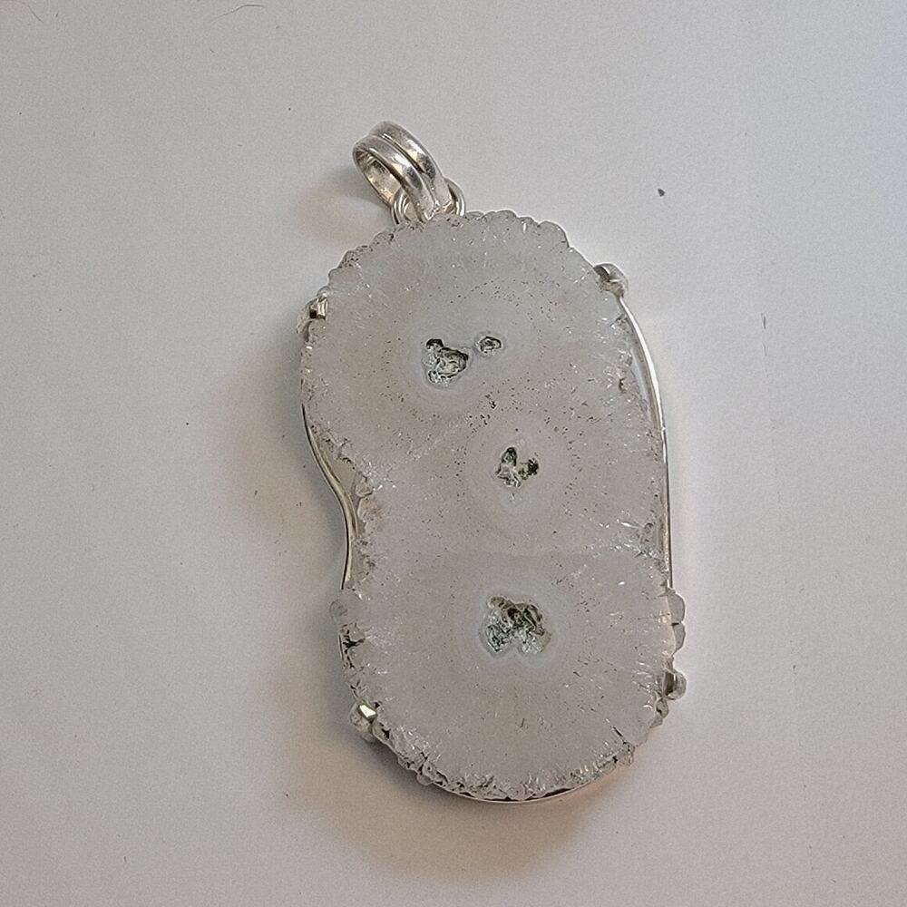 Necklace Pendants Triple Stalactite Slice Handmade Jewelry in Sterling Silver